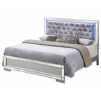 Letto a pannello completo – Misura matrimoniale standard, Finitura color champagne