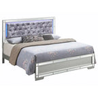 Letto a pannello completo – Misura matrimoniale standard, Finitura color champagne