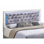 Letto a pannello completo – Misura matrimoniale standard, Finitura color champagne