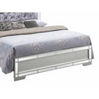 Letto a pannello completo – Misura matrimoniale standard, Finitura color champagne