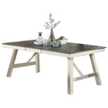 Tavolo da pranzo rettangolare per 6 persone – Finitura legno grigio con bordo bianco