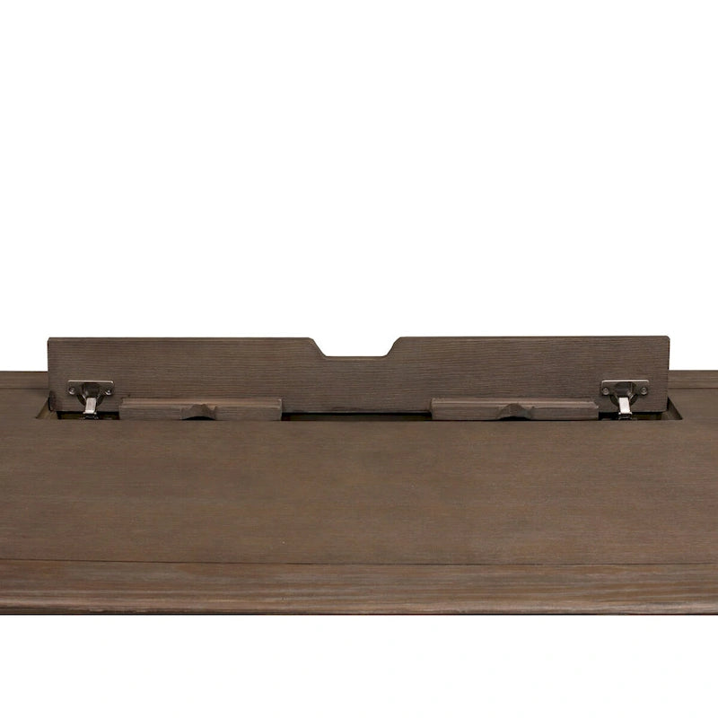 Scrivania regolabile in altezza elettronica in legno con finitura grigio anticato
