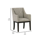 Set di 2 Poltrone da Pranzo, Rivestimento Imbottito Beige, Gambe in Legno Massello Marrone