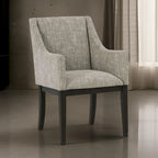 Set di 2 Poltrone da Pranzo, Rivestimento Imbottito Beige, Gambe in Legno Massello Marrone