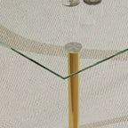 Tavolo da Pranzo con Piano in Vetro Temperato e Gambe in Acciaio Inox