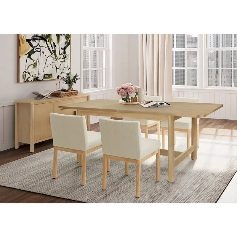 Tavolo da pranzo Butterfly con prolunga da 50 cm – Posti a sedere da 6 a 10, Pino Naturale