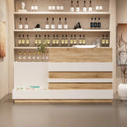 Banco Reception Bianco e Rovere con Cassetto Porta Tastiera